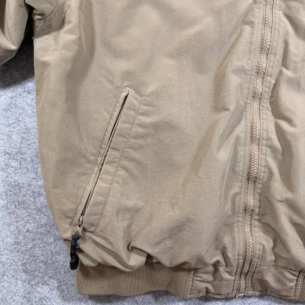 Vintage White Sierra Jacket Mens XL Tan Fleece Lined Water Resistant Hiking